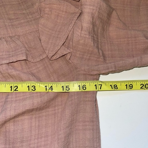 Universal Thread Blush Pink Ruffle Neck Cottagecore Peasant Top Small Women’s - Picture 7 of 11